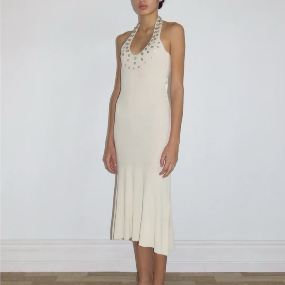 Paloma Wool Beige Tulipe Midi Dress NWT size small